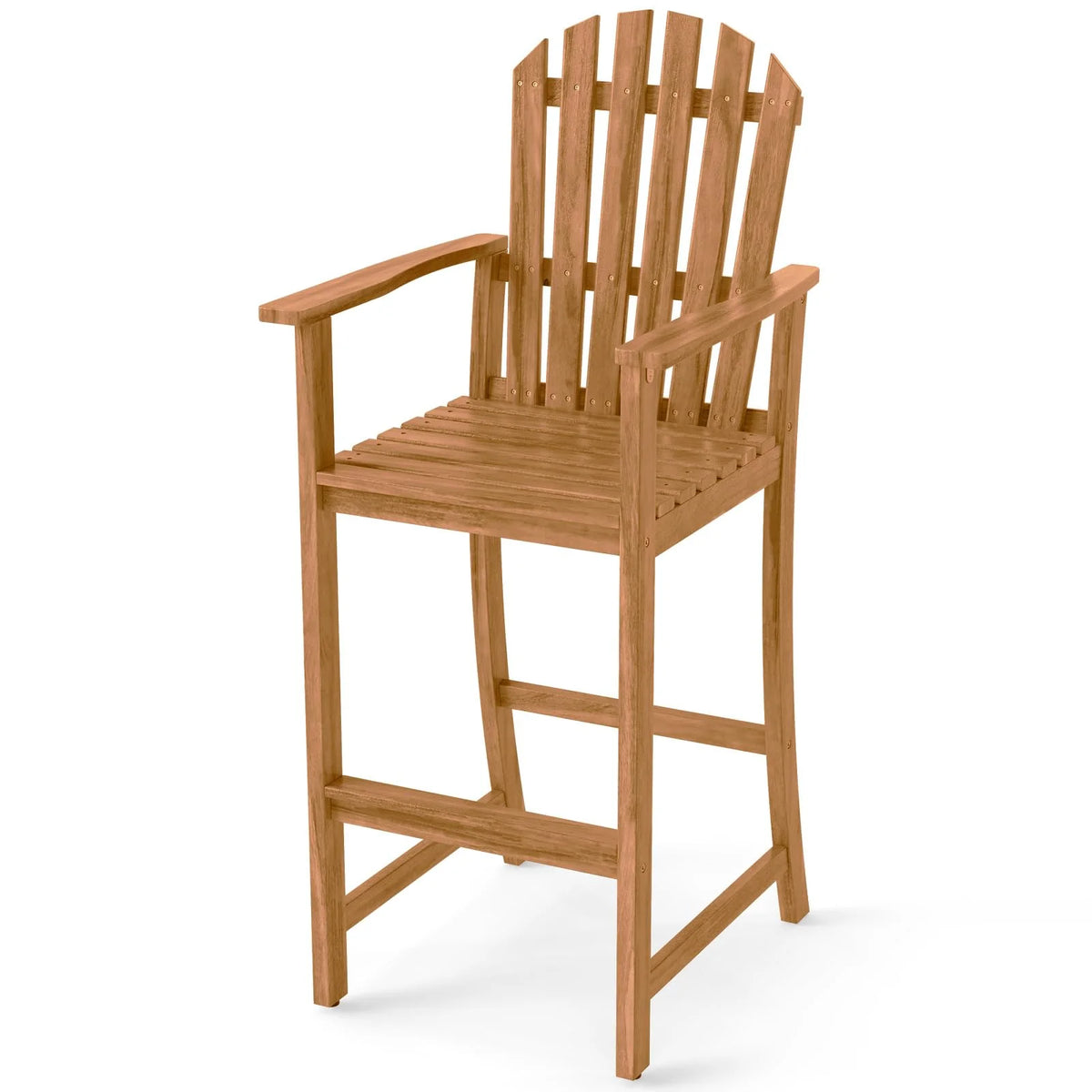 Tangkula Tall Adirondack Chair - Outdoor Acacia Wood Bar Stool with Back - Product image 1