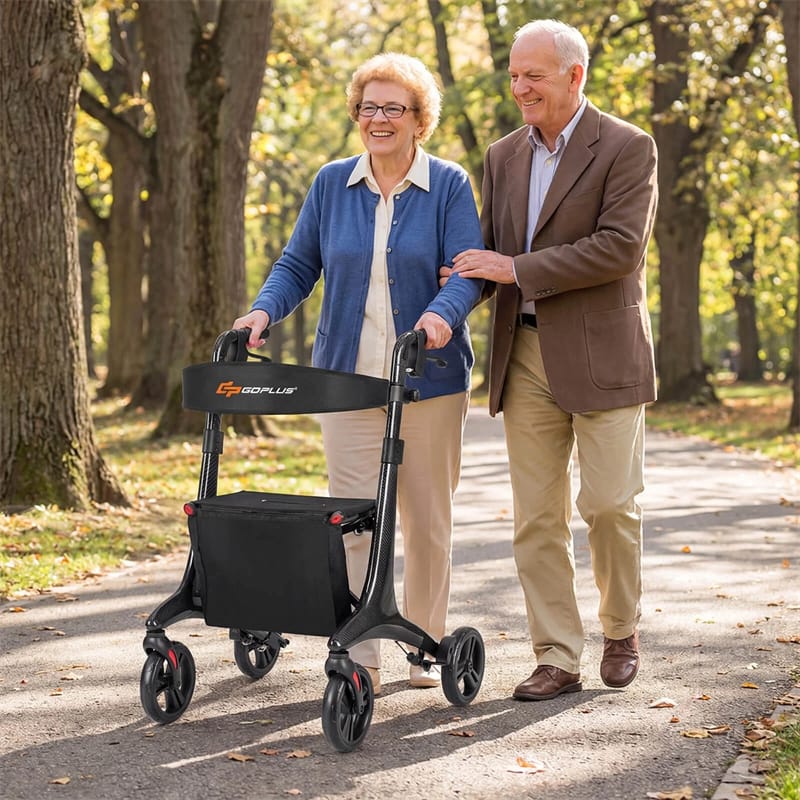 Ultralight Carbon Fiber Rollator Walker for Seniors, Foldable Rolling Walker with Seat, 8" Wheels - Product image 11