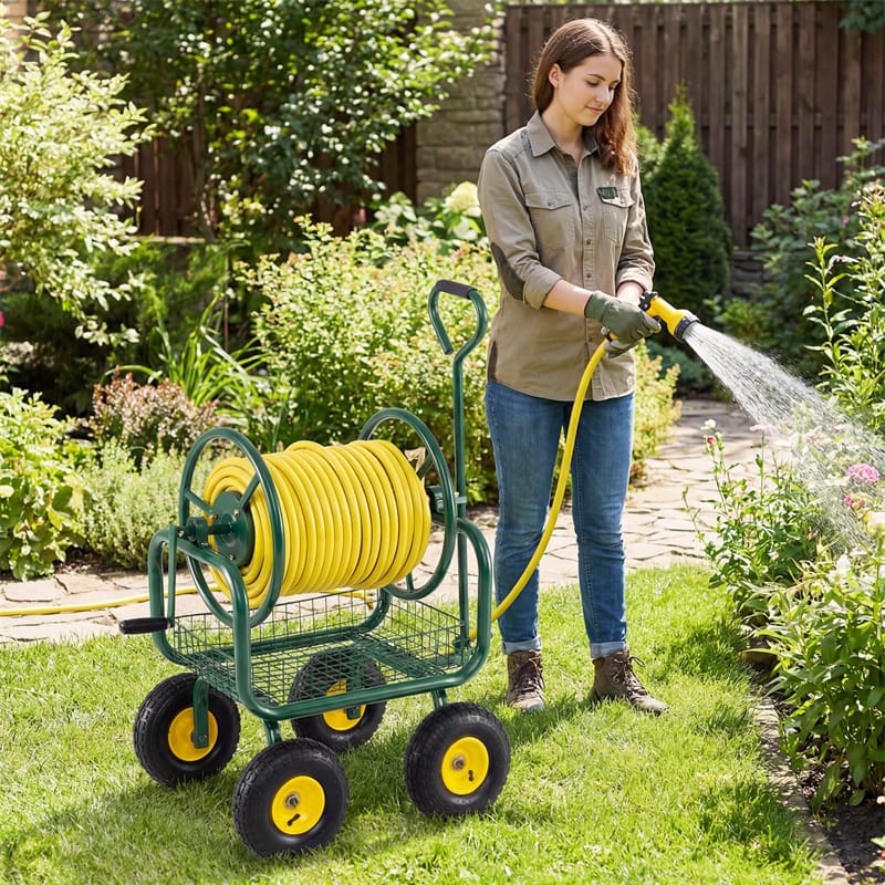 Portable Garden Hose Reel Cart Holds 300FT of 5/8" Large Capacity - Product image 13