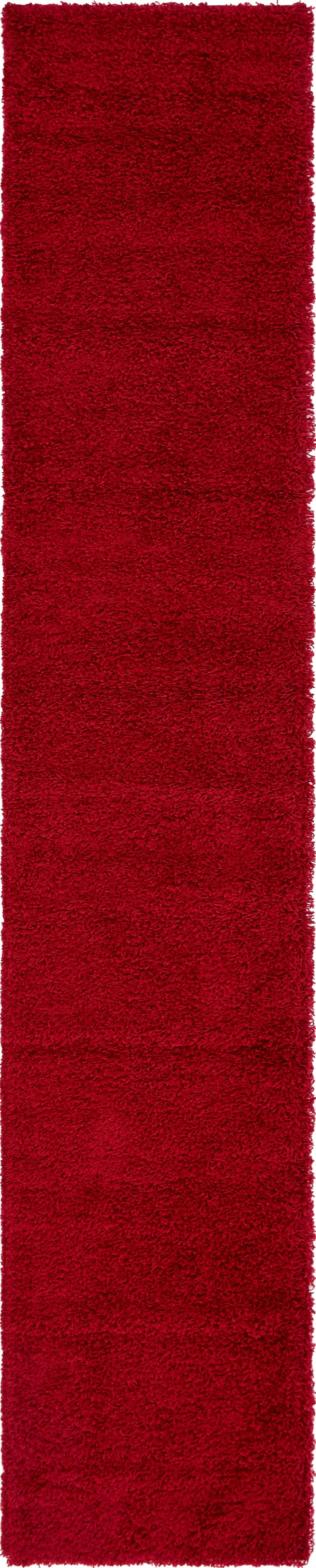 Rugs.com Solid Shag Collection Rug - 13 Ft Runner Cherry Red Shag Rug Perfect for Hallways, Entryways - Product image 2