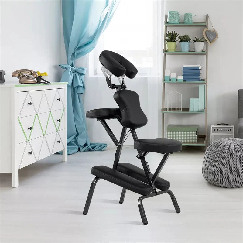 Portable Lightweight Massage Chair, PU Leather Tattoo Spa Chair with Thickened Sponge & Carrying Bag - Product image 5