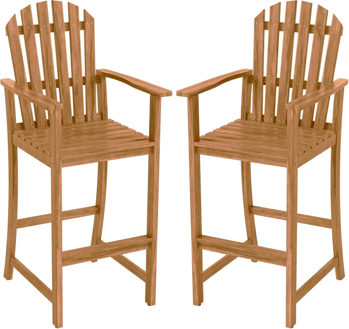 Tangkula Tall Adirondack Chair - Outdoor Acacia Wood Bar Stool with Back - Product image 10