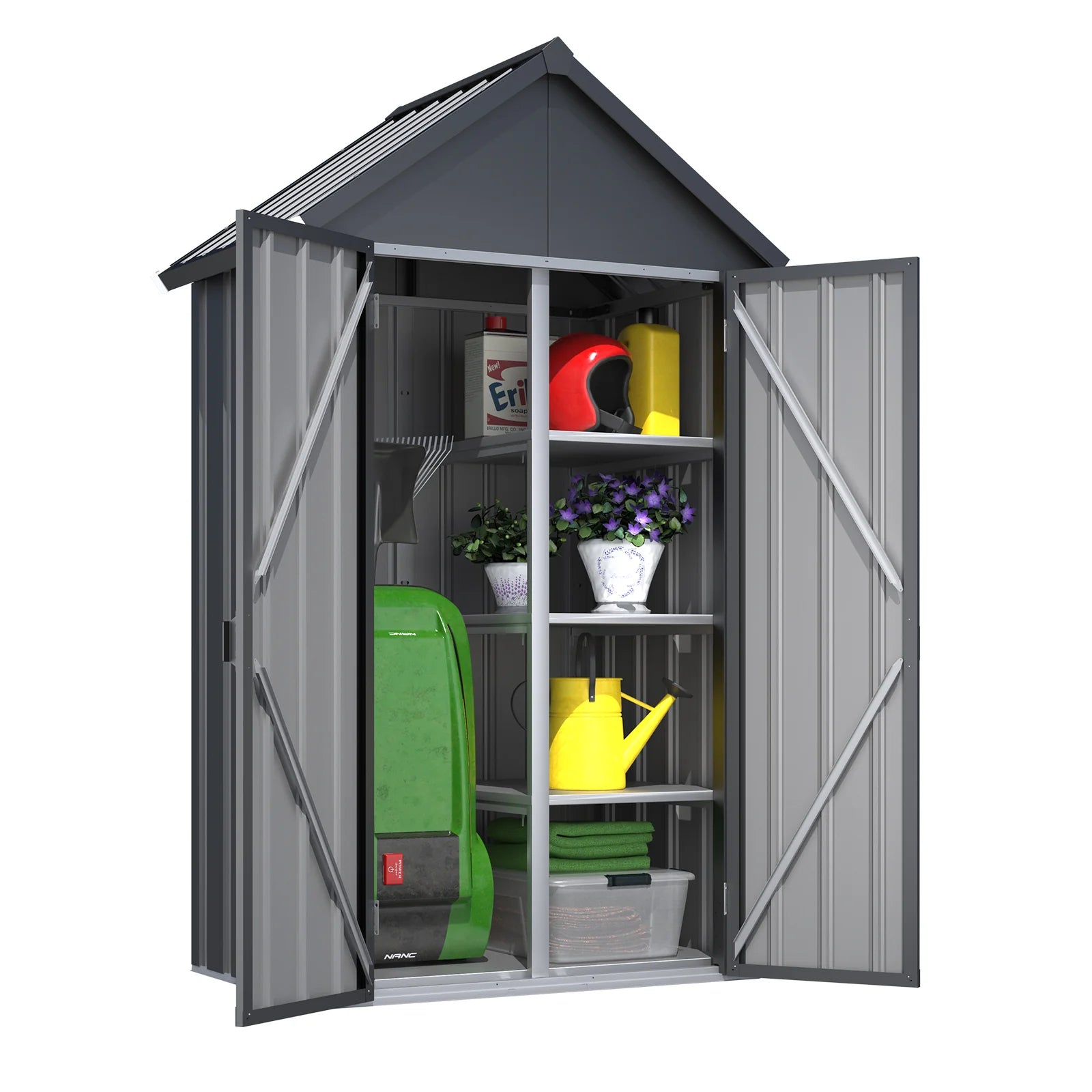 AECOJOY Outdoor Storage Cabinet Waterproof with Shelves, Vertical Tall Sheds Cabinet - Product image 1