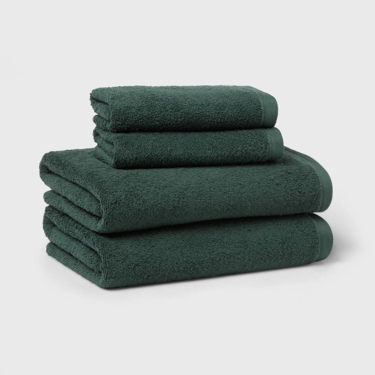 4pc Antimicrobial Assorted Bath and Hand Towel Set Dark Green - Room Essentials - Product image 1