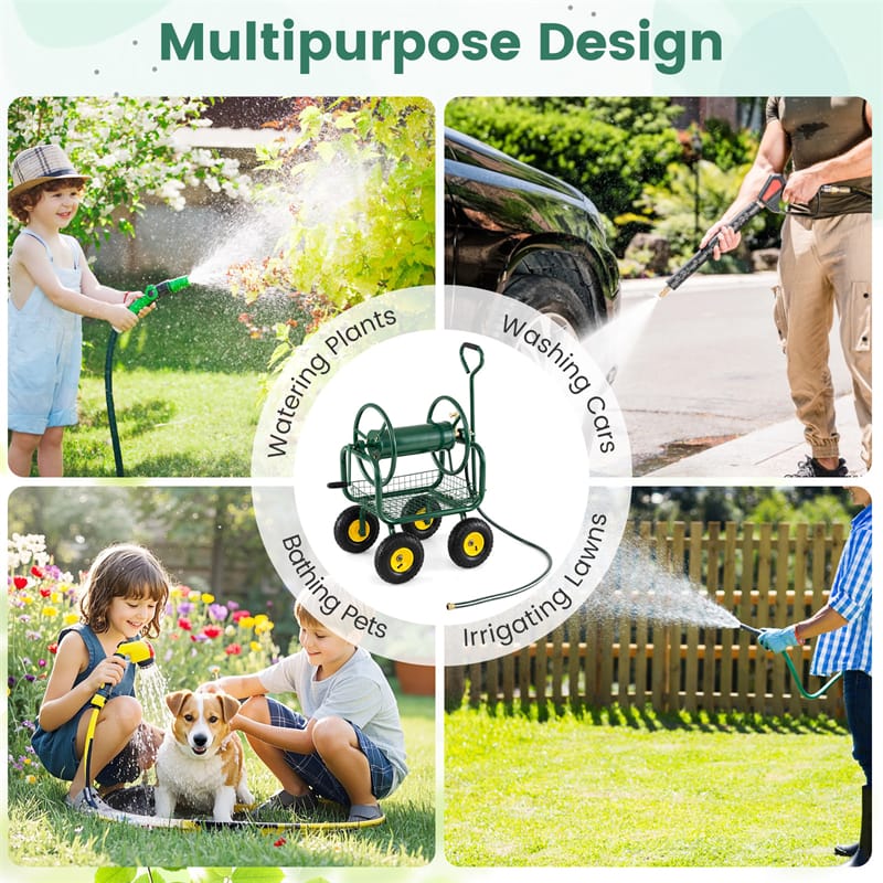 Portable Garden Hose Reel Cart Holds 300FT of 5/8" Large Capacity - Product image 22