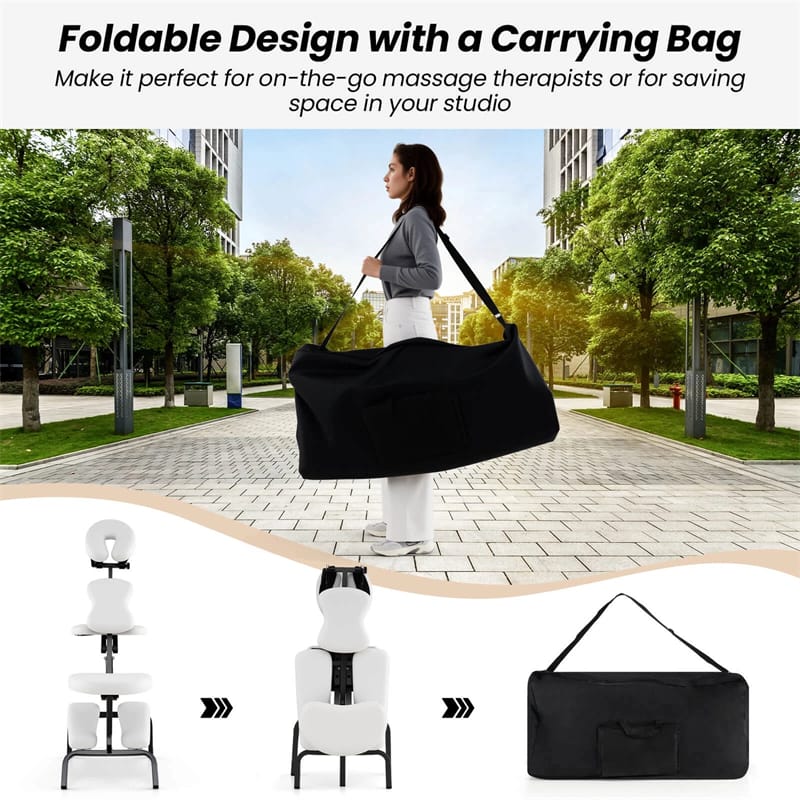 Portable Lightweight Massage Chair, PU Leather Tattoo Spa Chair with Thickened Sponge & Carrying Bag - Product image 19