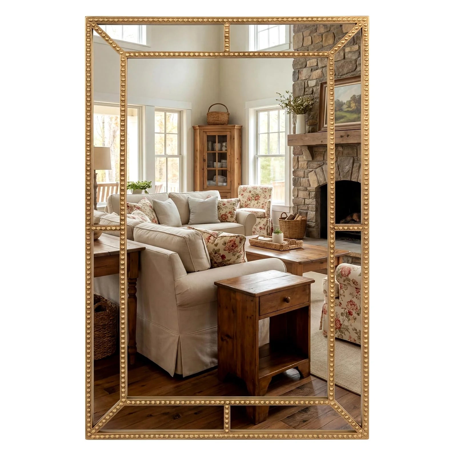 Tangkula 36" x 24" Gold Arched Wall Mirror (Rectangle) - Product image 9