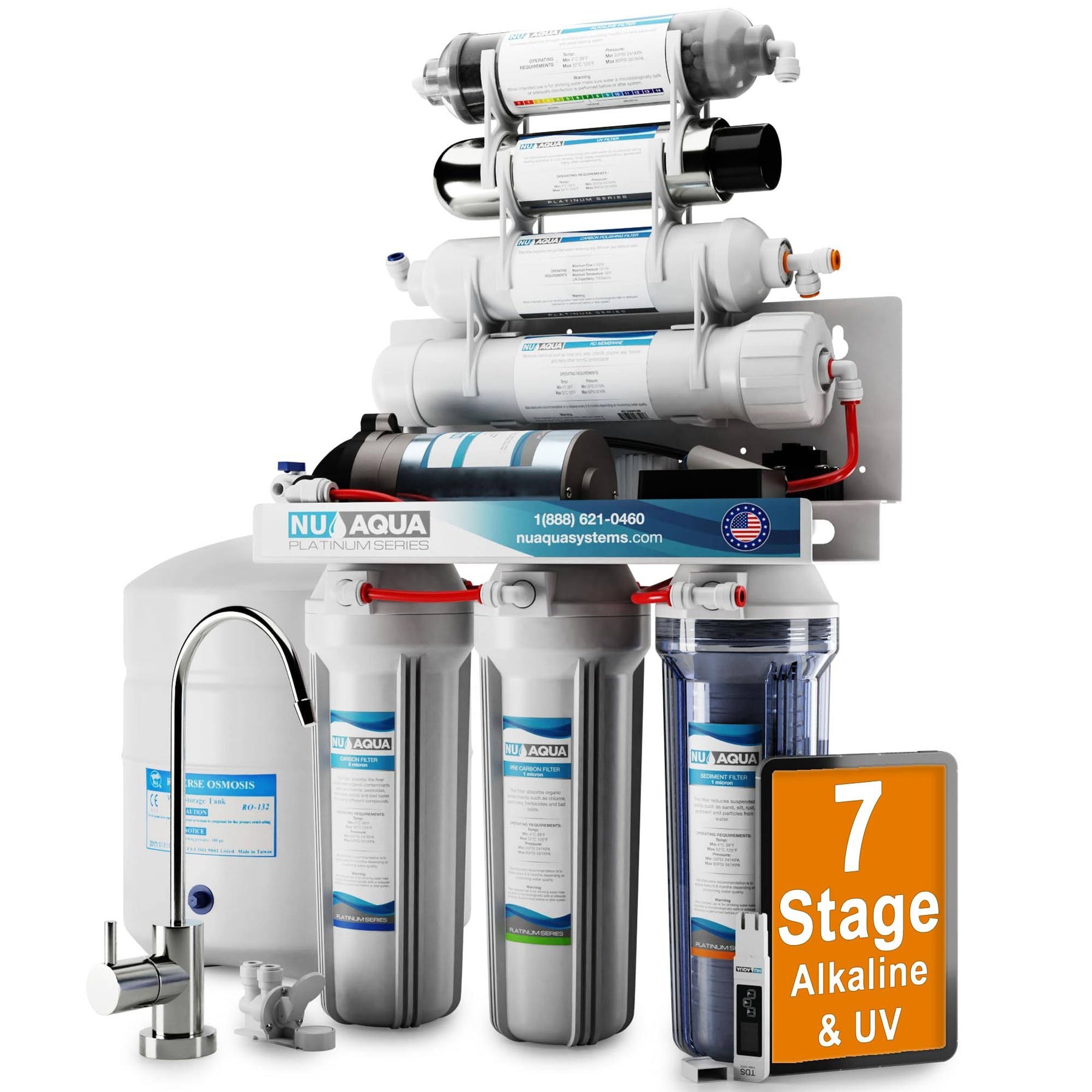 Nu Aqua Platinum Series 100gpd Under Sink Reverse Osmosis Drinking Water Filtration System - Product image 1