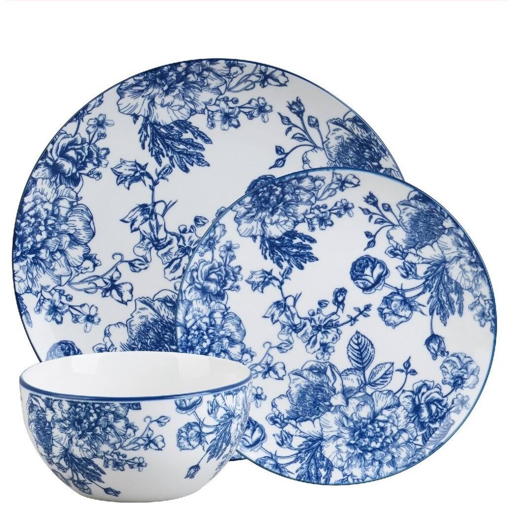 Godinger Banbury Porcelain 12-Piece Dinnerware Set - Blue - Product image 1