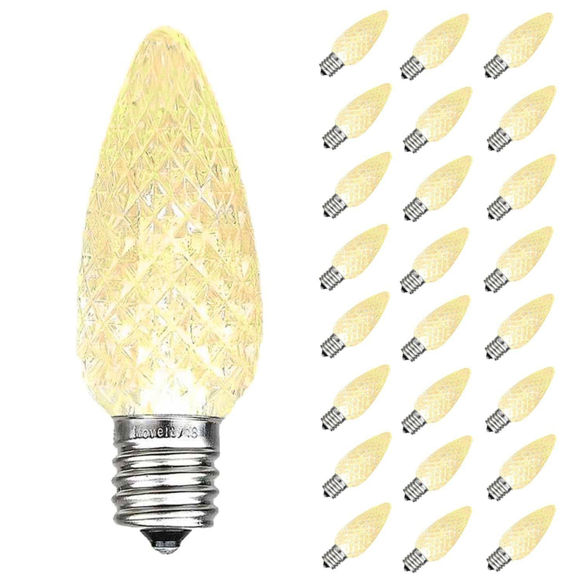 Novelty Lights 25 Pack C9 LED Outdoor Christmas Replacement Bulbs, E17/c9 Base, .5 Watt - Product image 1