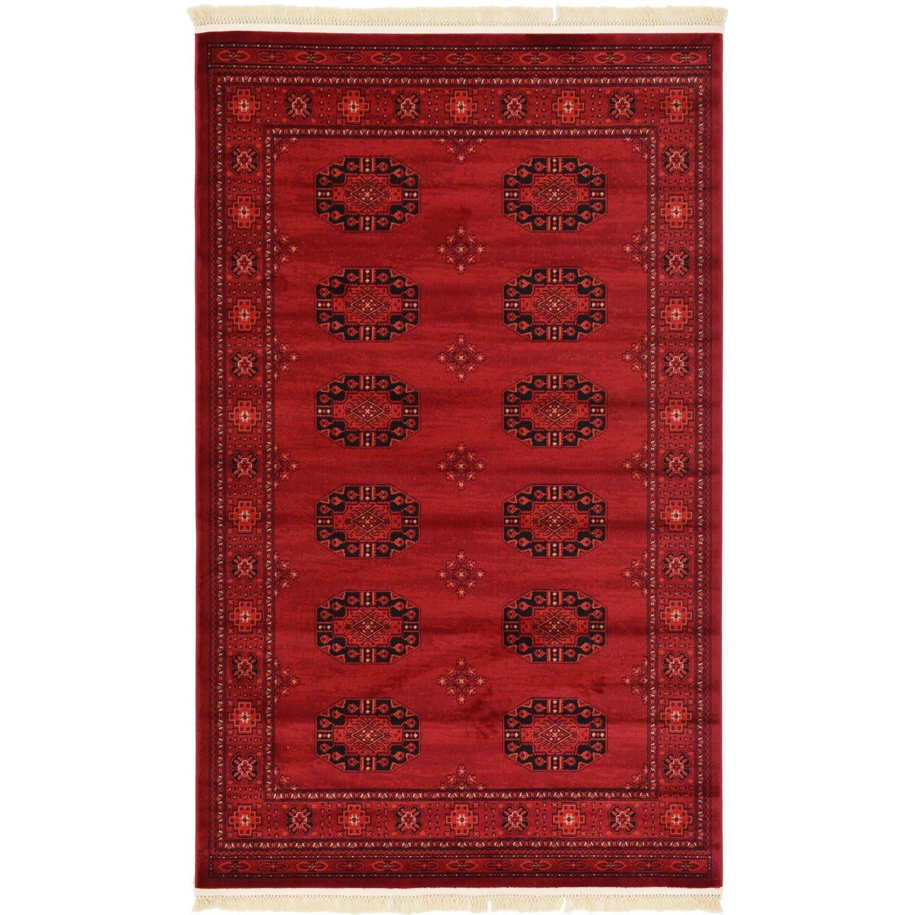 Unique Loom Cleveland Tekke Area Rug - 5' x 8' Red