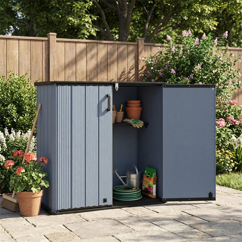 175 Gallon Outdoor Storage Shed, All-Weather Resin Patio Storage Box with Floor - Product image 12