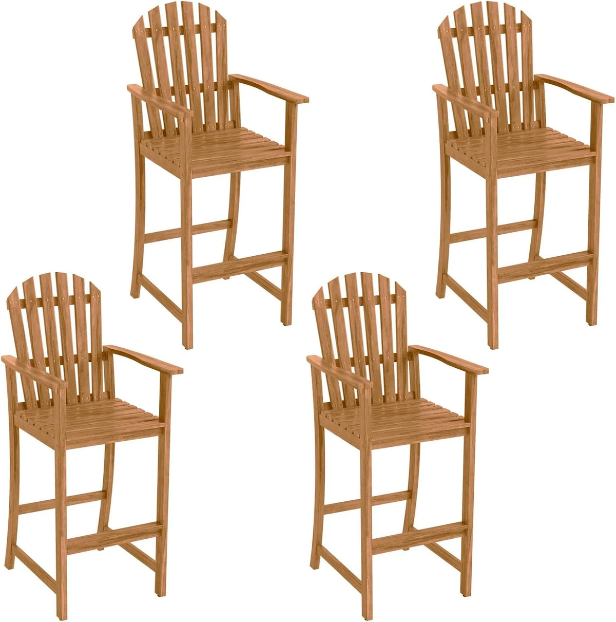 Tangkula Tall Adirondack Chair - Outdoor Acacia Wood Bar Stool with Back - Product image 11