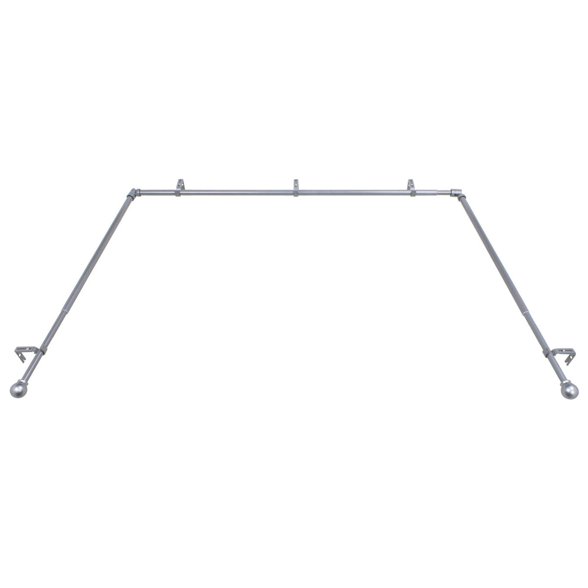 Decopolitan Bay Window Single Rod Set, Antique Silver - Product image 1