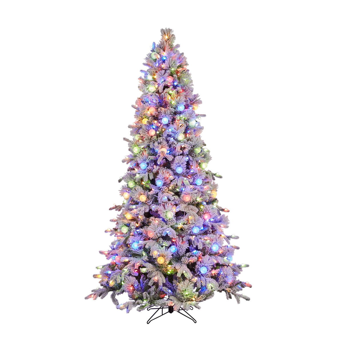 GE 7.5-ft Candlewood Pine Pre-Lit Flocked Artificial Christmas Tree with LED Lights - 20105LO - Product image 1