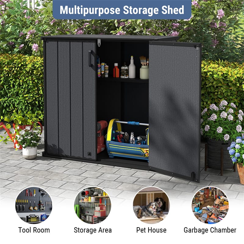 175 Gallon Outdoor Storage Shed, All-Weather Resin Patio Storage Box with Floor - Product image 7