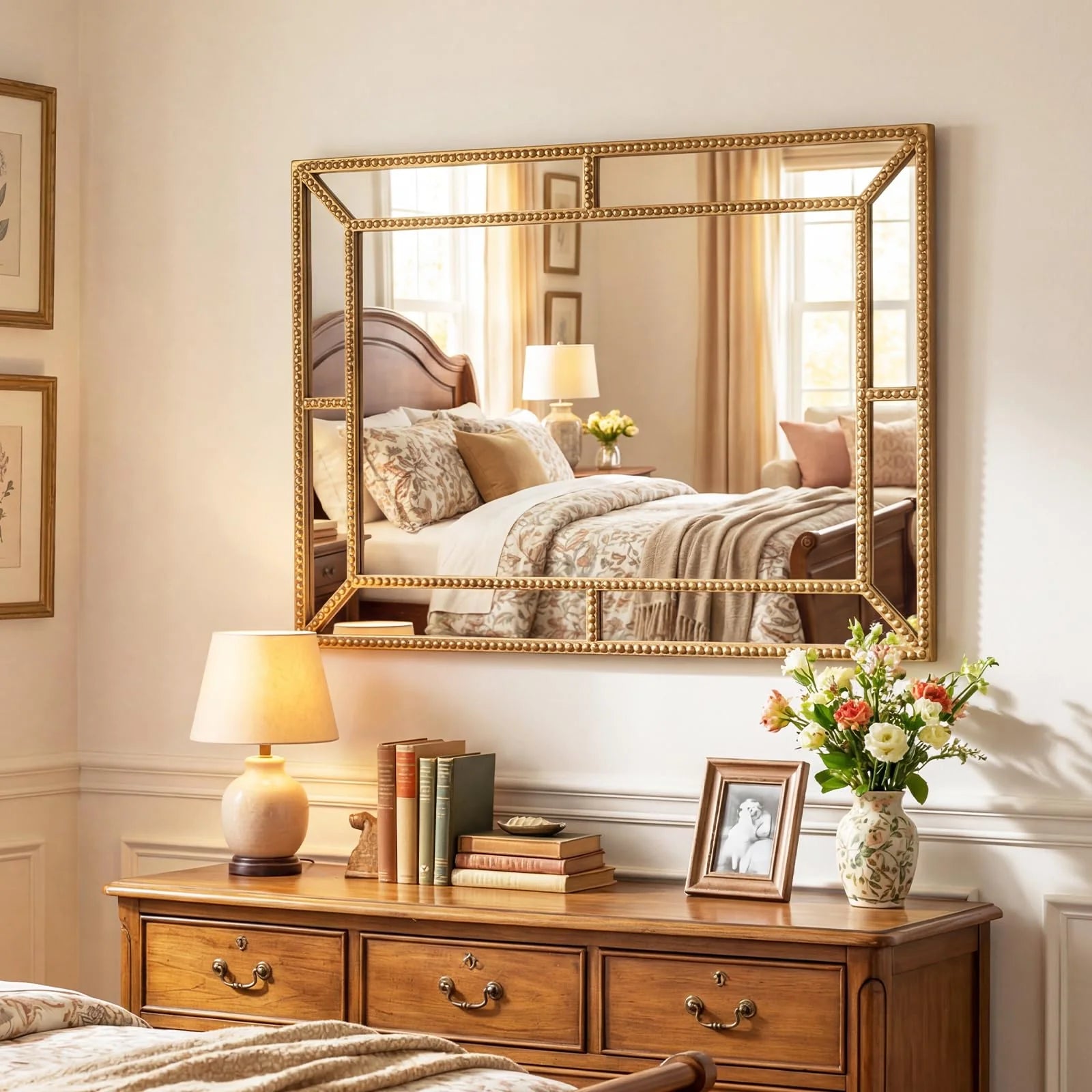 Tangkula 36" x 24" Gold Arched Wall Mirror (Rectangle) - Product image 3