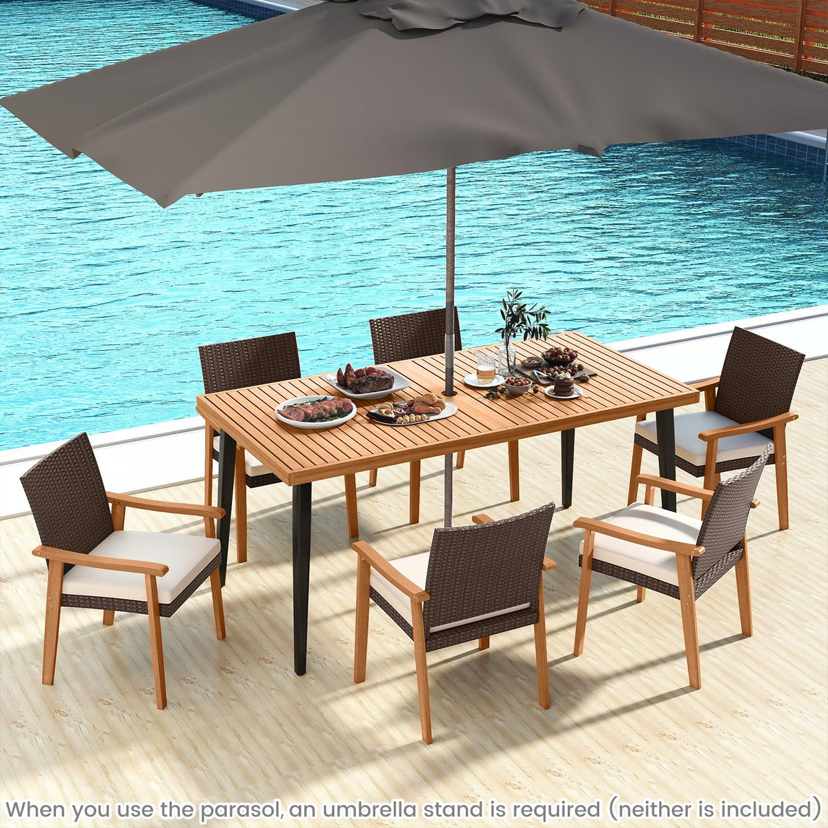 Tangkula Patio Wicker Dining Chair Set of 2/4 for Deck Garden Poolside Backyard - Product image 5