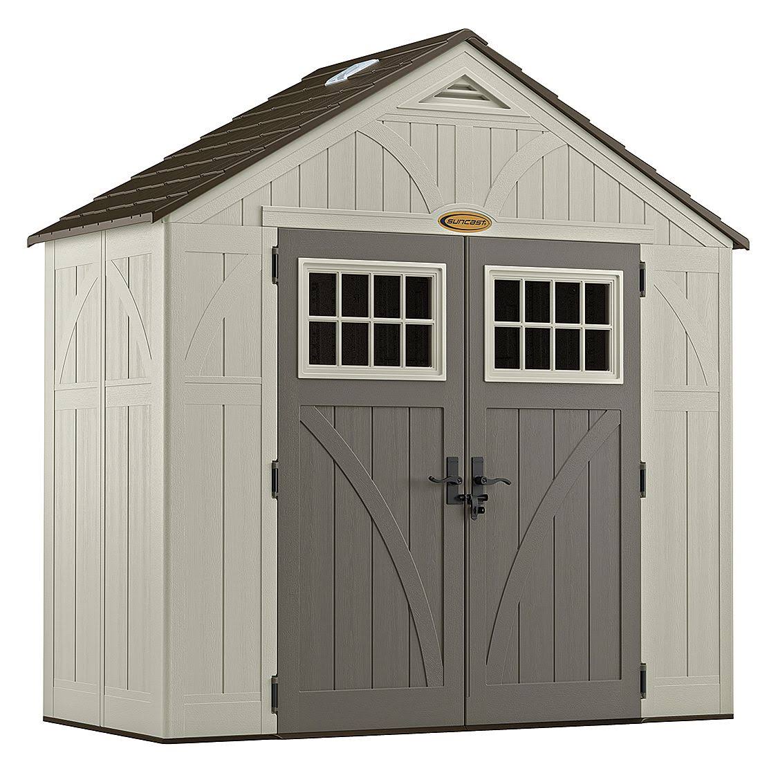 Suncast Tremont Vinyl Storage Shed, Vanilla/Gray - Product image 1