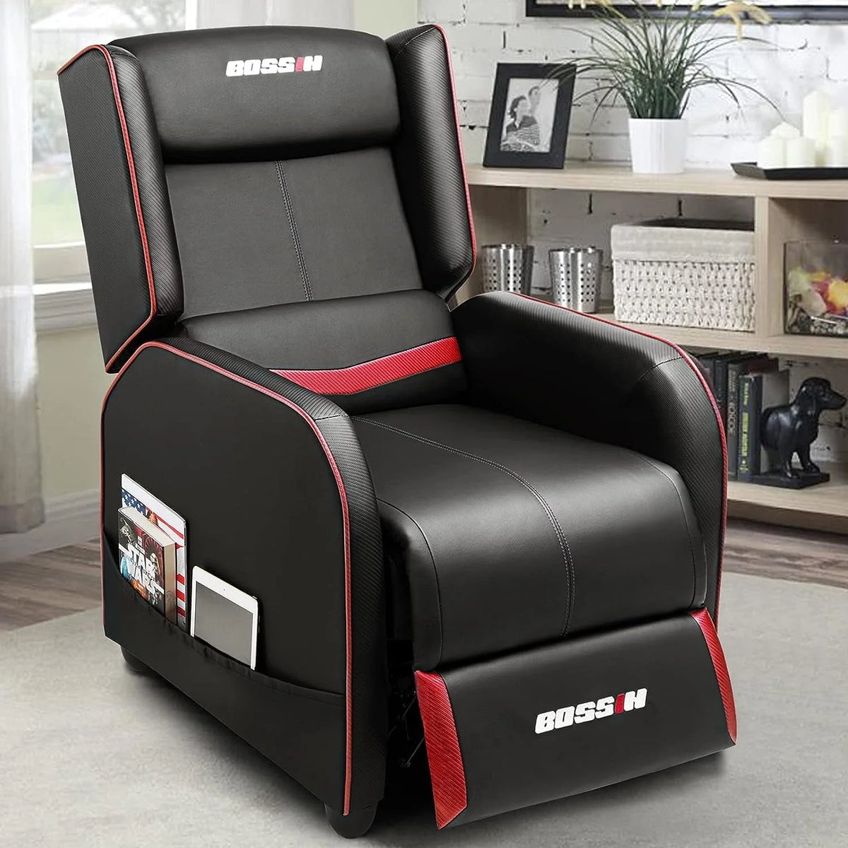 PUKAMI Gaming Recliner Chair for Adults 400 lb Racing Style Sofa Big and Tall PU Leather Recliner Seating - Product image 9