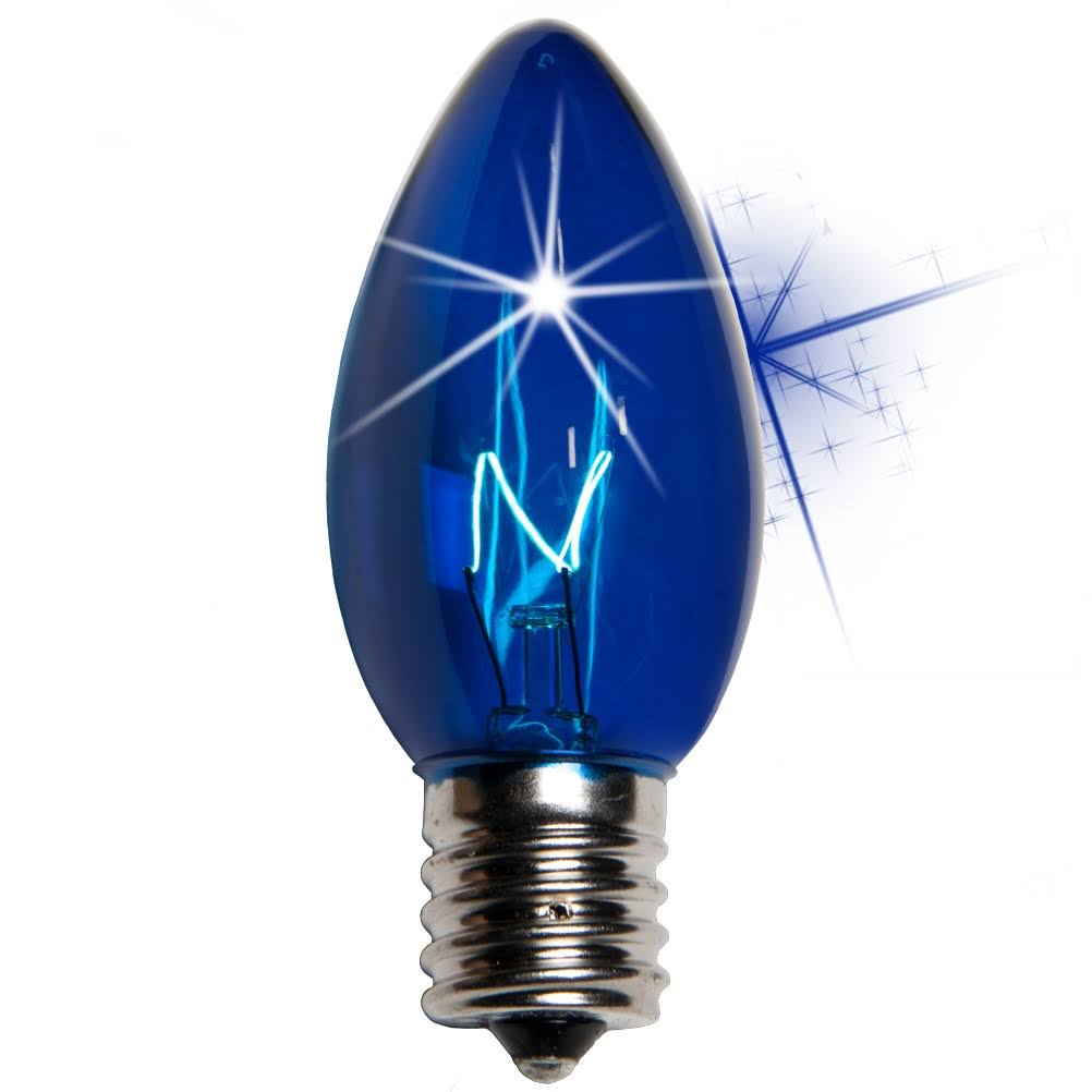 Wintergreen Lighting C9 Twinkle Transparent Bulb, Blue - Product image 1
