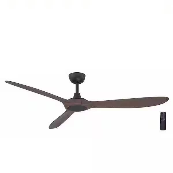 Home Decorators Collection N383B-MBK+V8 Tager 60 in. Smart Indoor/Outdoor Matte Black with Whiskey Barrel - Product image 1