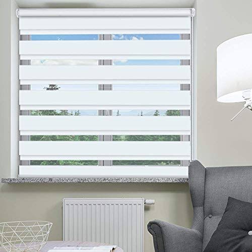 SEEYE Zebra Blinds for Windows - French Door Blinds Roller Dual Shades Light Control Window Treatments - Product image 1