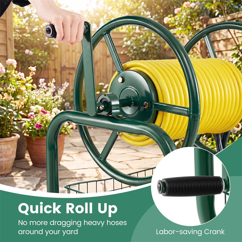 Portable Garden Hose Reel Cart Holds 300FT of 5/8" Large Capacity - Product image 18