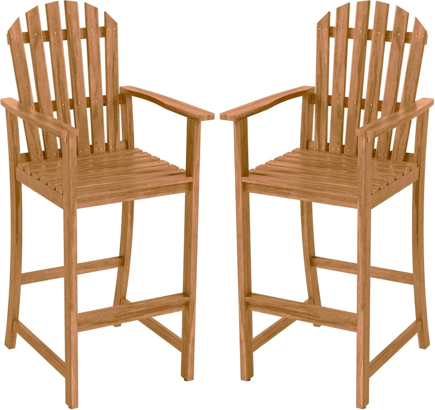 Tangkula Tall Adirondack Chair - Outdoor Acacia Wood Bar Stool with Back - Product image 10