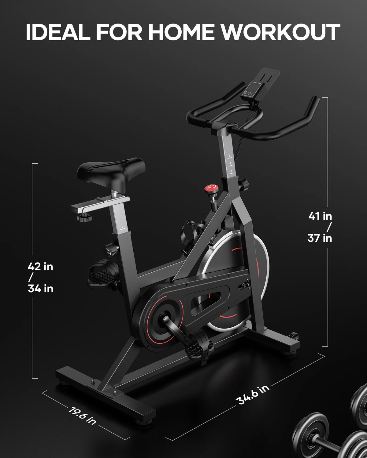 Naipo Exercise Bike Indoor Cycling Bike with 300 lb Big Seat Cushion for Home Cardio Leg Workout - Product image 5
