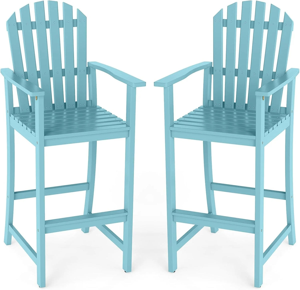 Tangkula Tall Adirondack Chair - Outdoor Acacia Wood Bar Stool with Back - Product image 13