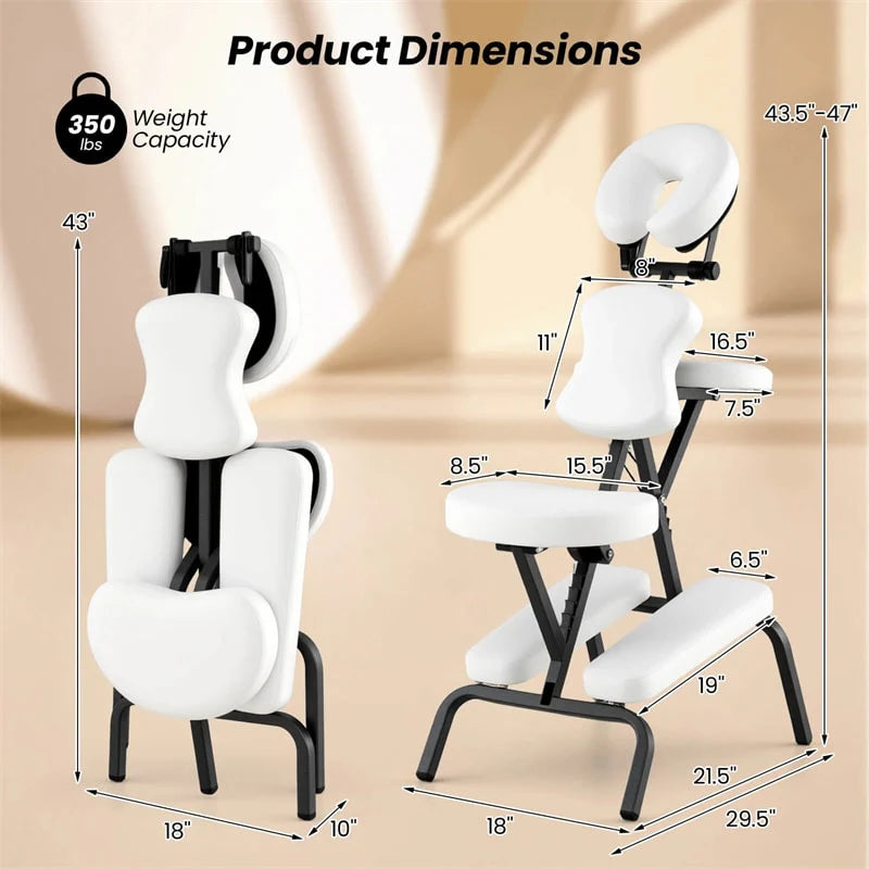 Portable Lightweight Massage Chair, PU Leather Tattoo Spa Chair with Thickened Sponge & Carrying Bag - Product image 15