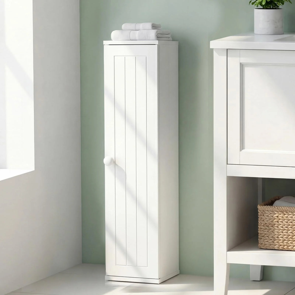 Tangkula Slim Bathroom Storage Cabinet with Door