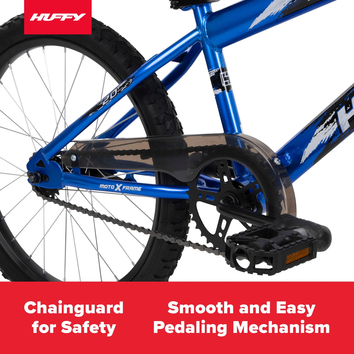 Huffy 20" Rock It Kids' Bike, Fits Riders 44" - 56", Blue, Child, Boys