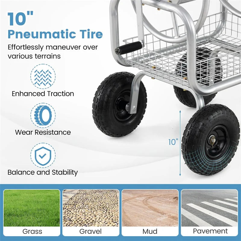 Portable Garden Hose Reel Cart Holds 300FT of 5/8" Large Capacity - Product image 27