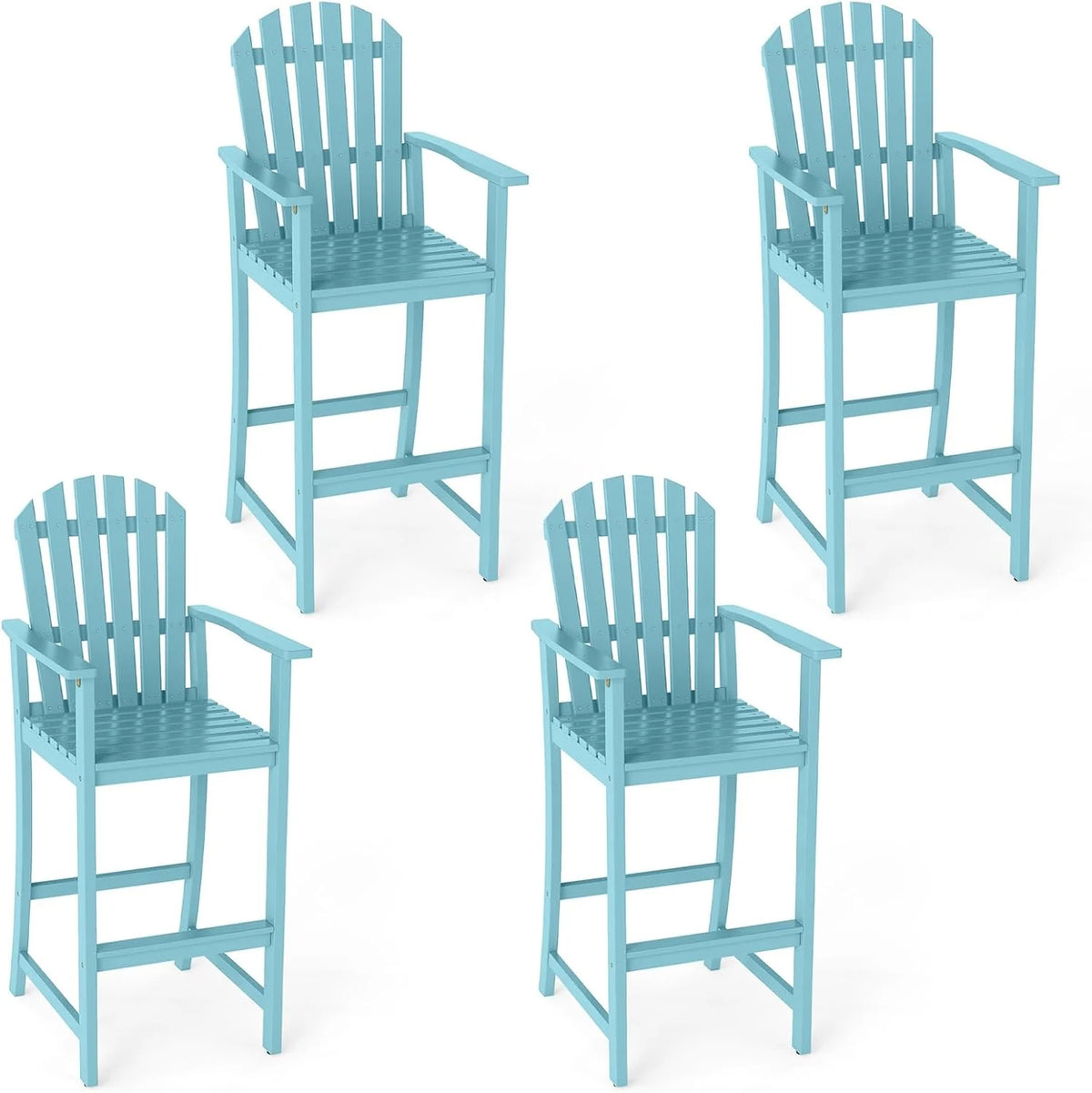 Tangkula Tall Adirondack Chair - Outdoor Acacia Wood Bar Stool with Back - Product image 14