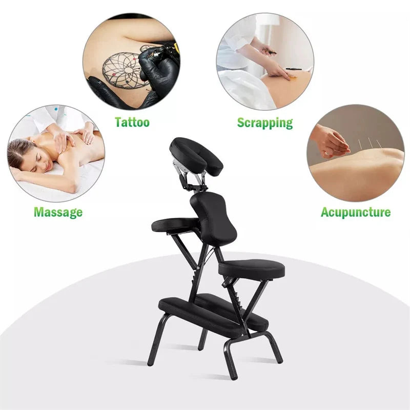 Portable Lightweight Massage Chair, PU Leather Tattoo Spa Chair with Thickened Sponge & Carrying Bag - Product image 8