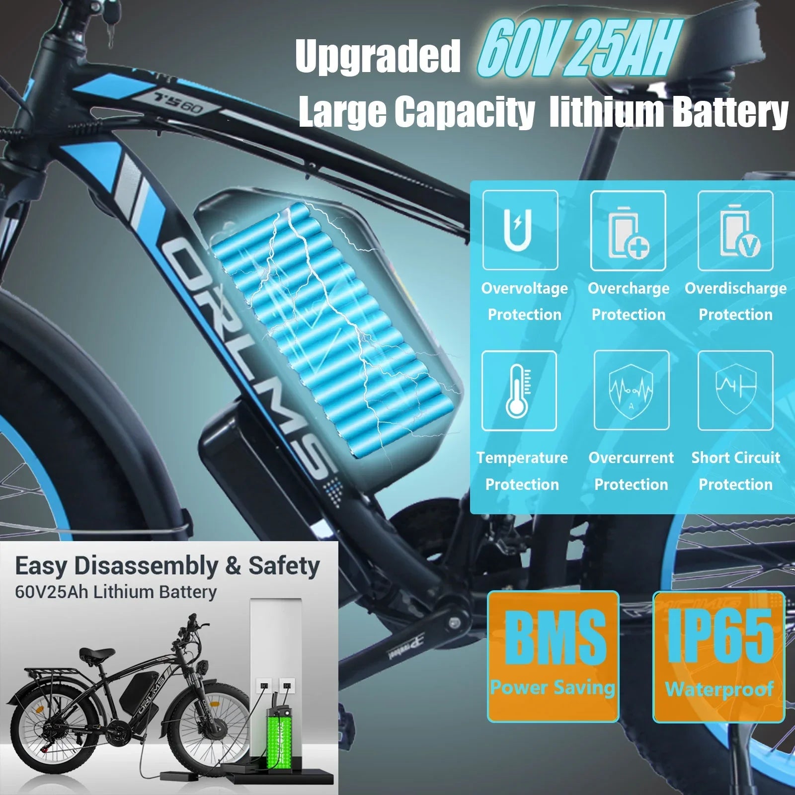 Peak 5000W - Electric - Bike for Adults - Men, Dual - Motor - Ebike 50MPH - Hunting - Ebike - Product image 10