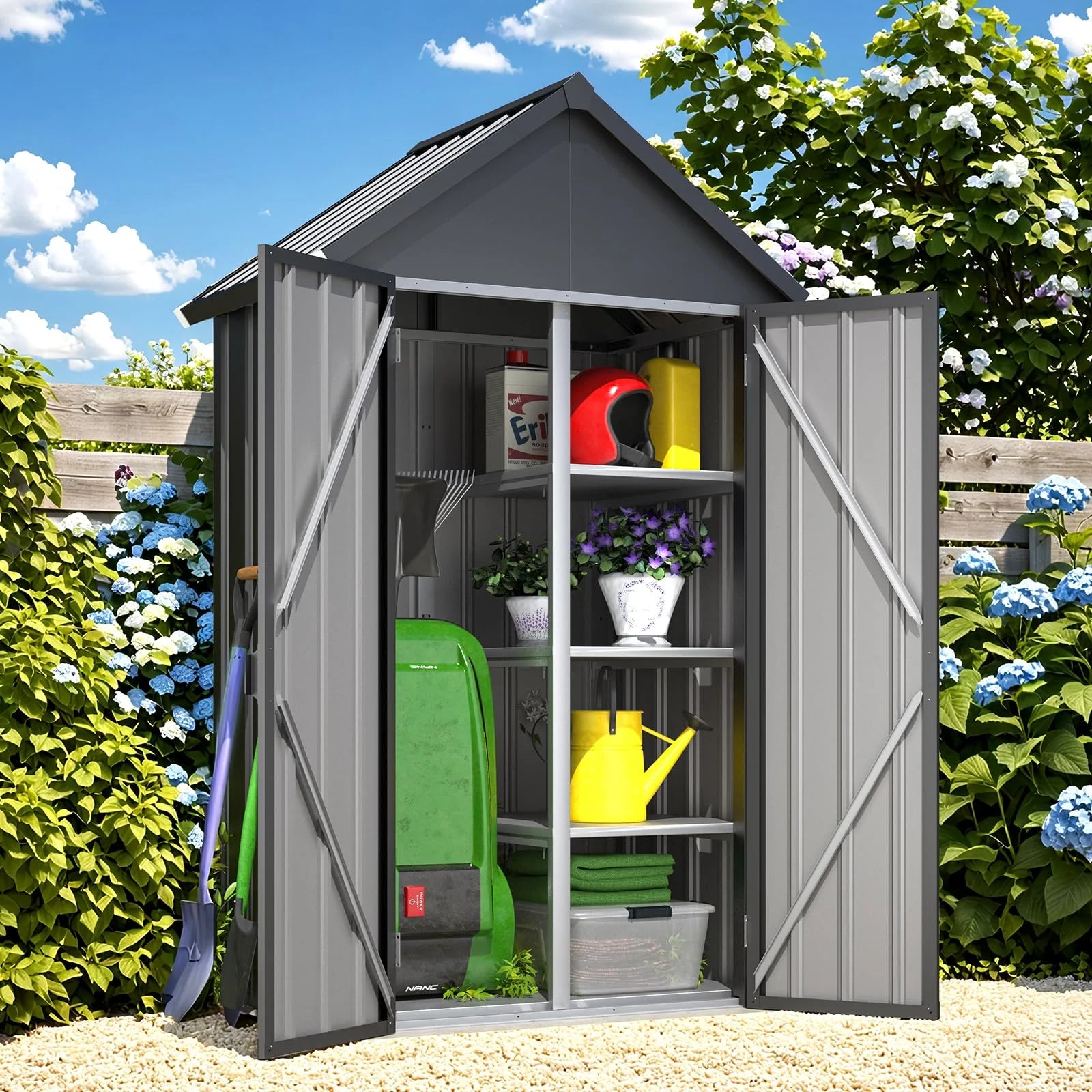 AECOJOY Outdoor Storage Cabinet Waterproof with Shelves, Vertical Tall Sheds Cabinet - Product image 2