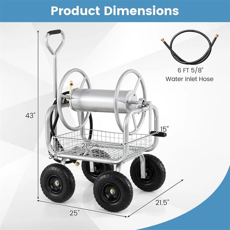 Portable Garden Hose Reel Cart Holds 300FT of 5/8" Large Capacity - Product image 31