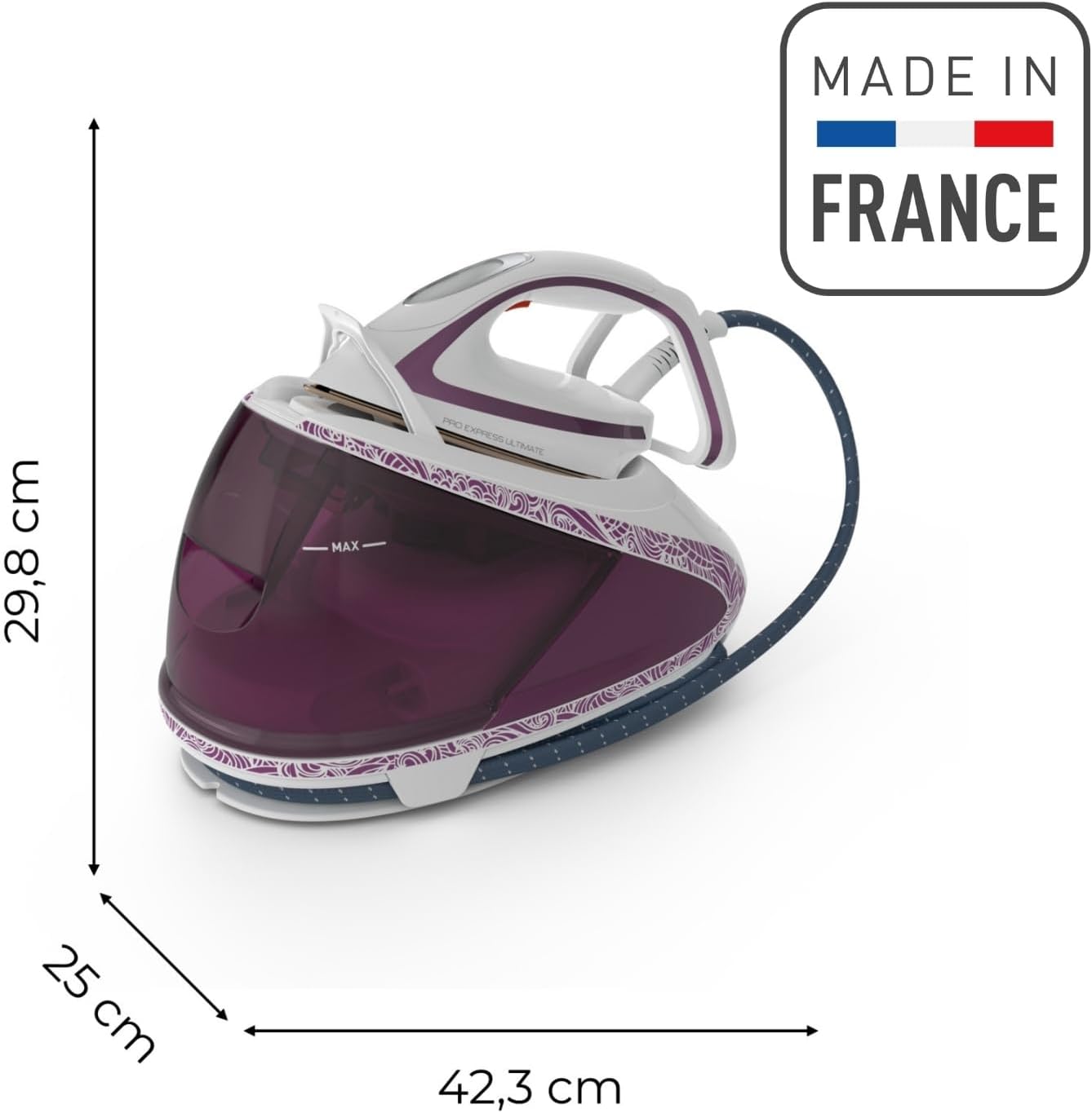Calor Pro Express Ultimate Steam Generator, High Pressure, 7.3 bars, Pressing Function 490 g/min, Limescale collector, Made in France GV9560C0