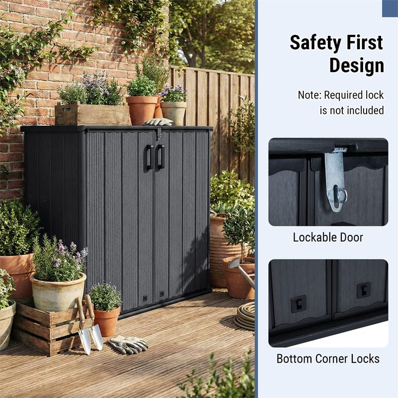 175 Gallon Outdoor Storage Shed, All-Weather Resin Patio Storage Box with Floor - Product image 8
