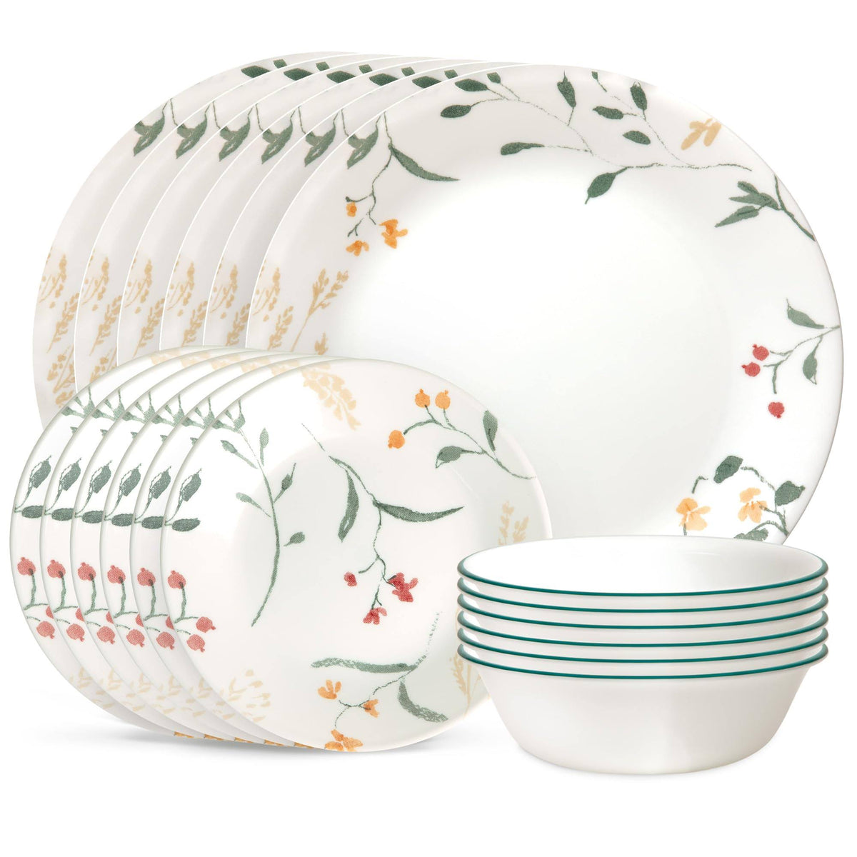 Corelle Vitrelle 18 Piece Glass Dinnerware Sets, Service for 6, Triple Layer Chip & Crack Resistant Glass - Product image 1