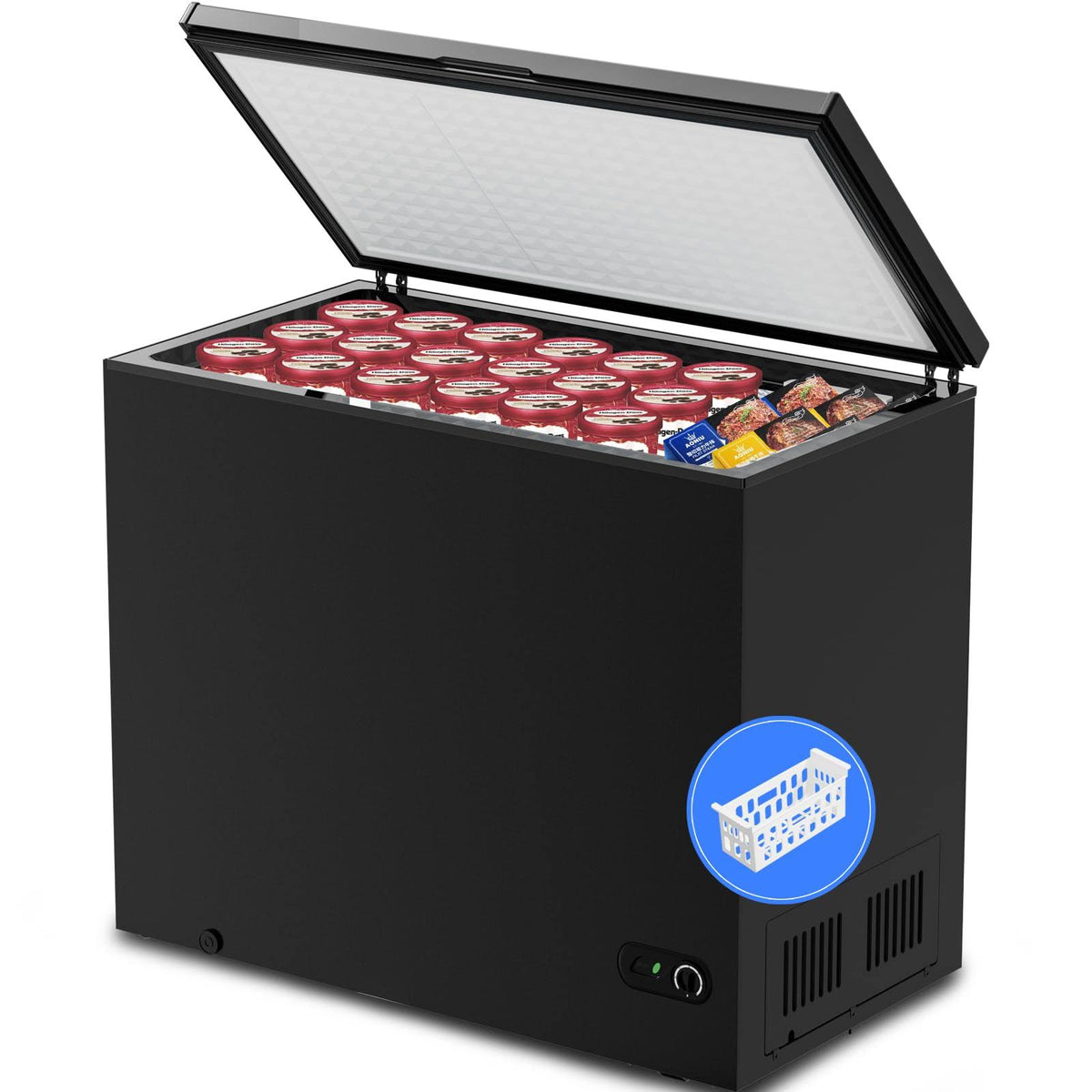 Kismile 7.0 Cubic Feet Chest Freezer with Removable Basket Free Standing Top Open Door Compact Freezer with - Product image 1
