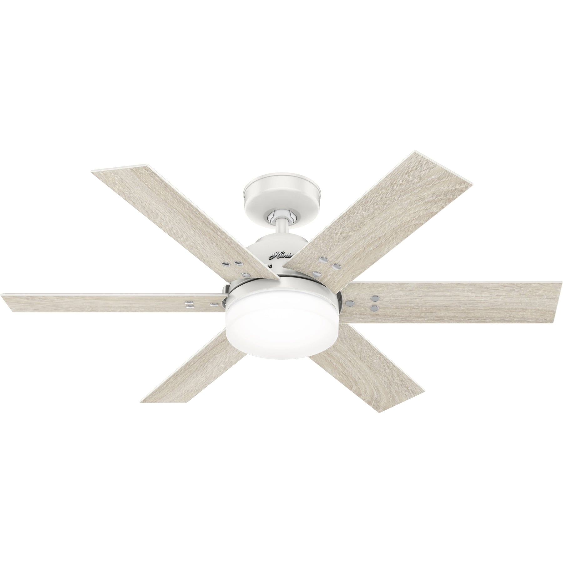 Hunter Pacer 44-in Fresh White LED Indoor Ceiling Fan with Light Remote - Product image 1