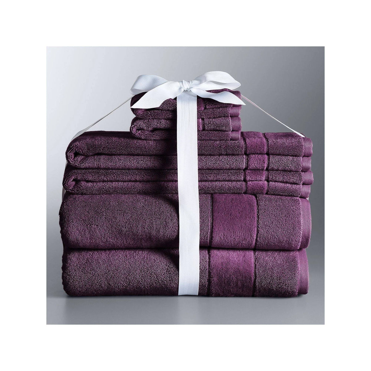 Simply Vera Wang 6-Piece Turkish Cotton Bath Towel Set Brt Purple 6 PC Set - Product image 1