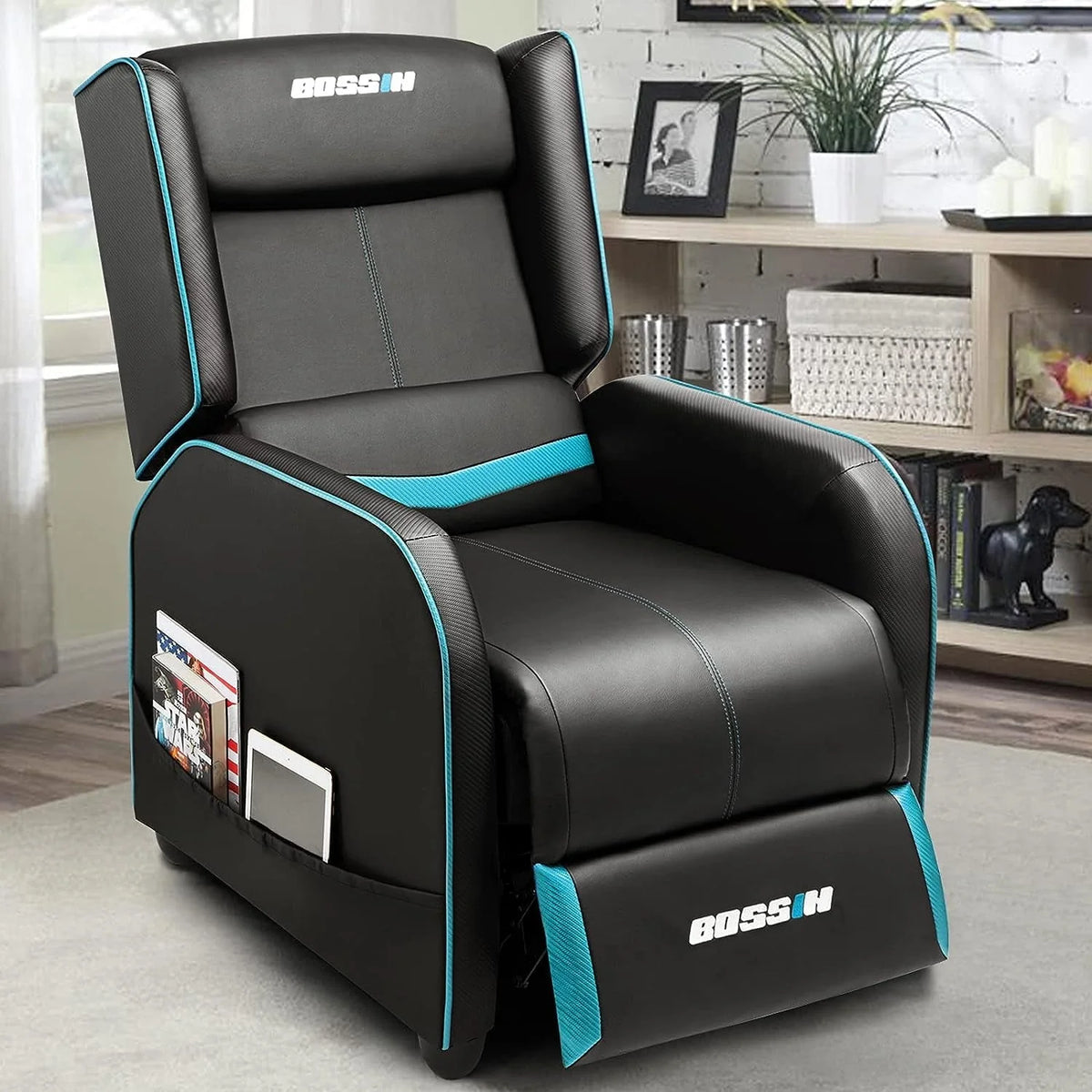 PUKAMI Gaming Recliner Chair for Adults 400 lb Racing Style Sofa Big and Tall PU Leather Recliner Seating - Product image 5