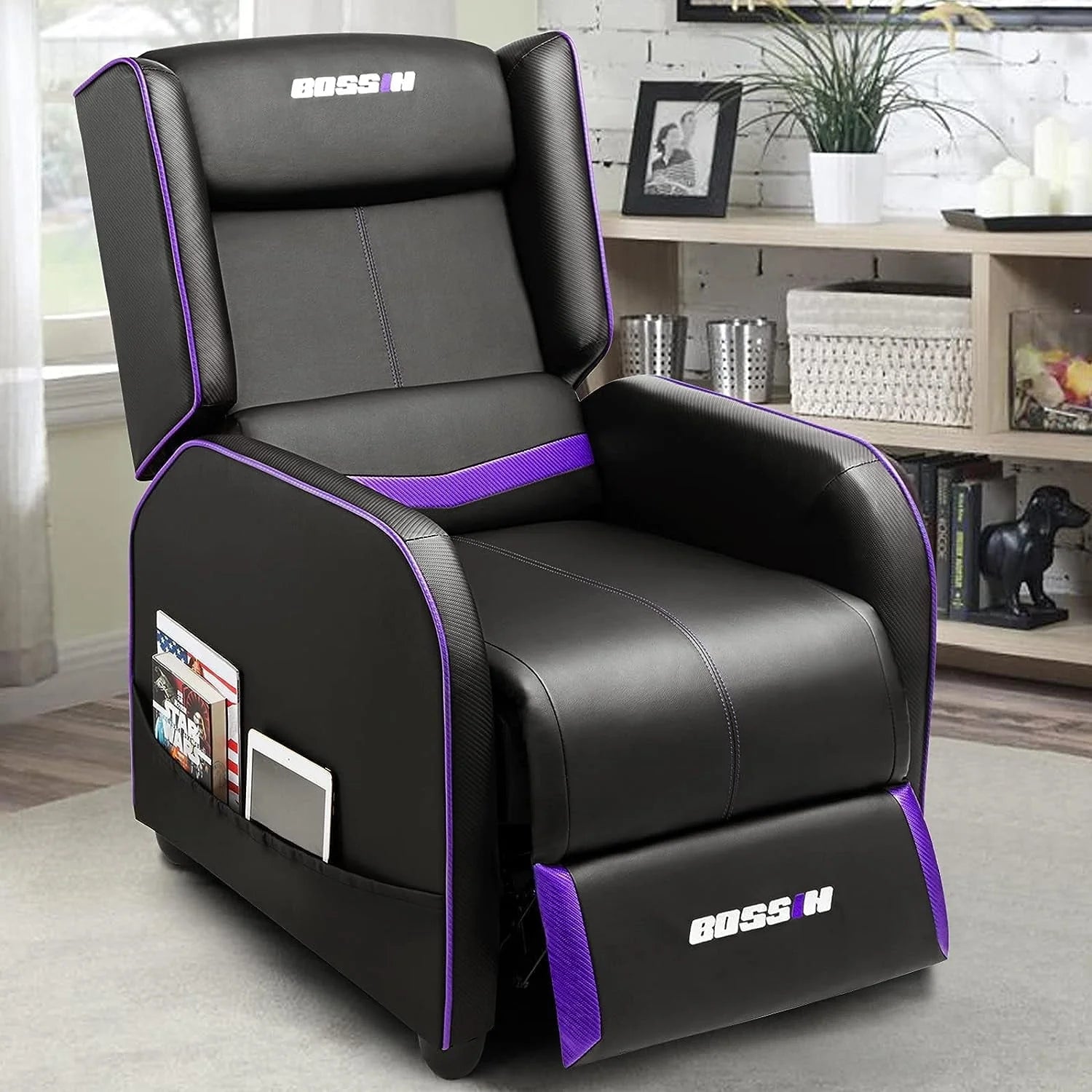PUKAMI Gaming Recliner Chair for Adults 400 lb Racing Style Sofa Big and Tall PU Leather Recliner Seating - Product image 7
