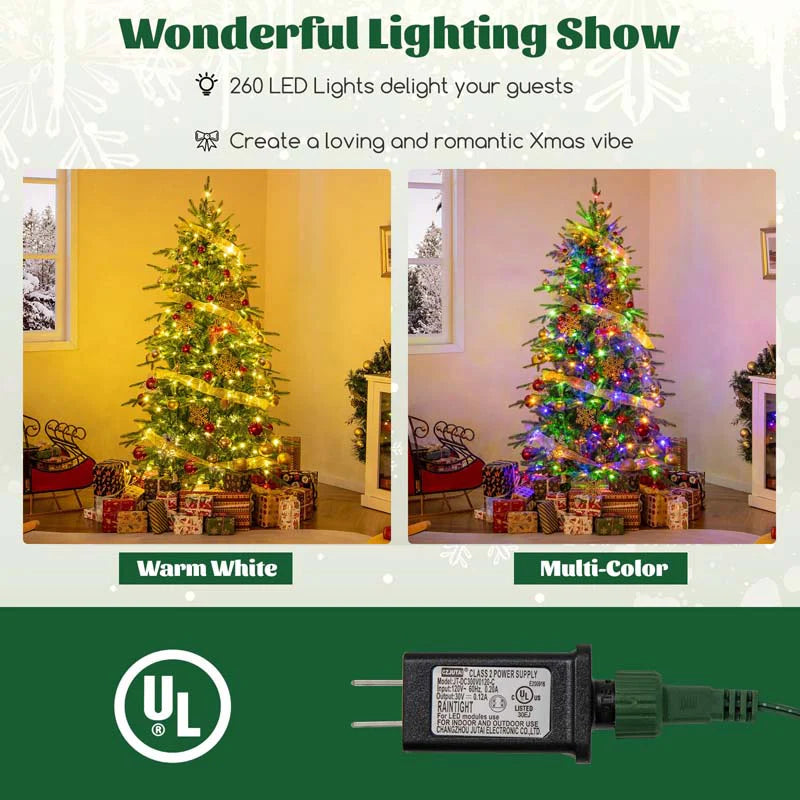 6/7.5/9 FT Pre-lit Artificial Christmas Tree with 260/380/560 Multicolor Lights, 714/1162/1770 Branch Tips - Product image 5