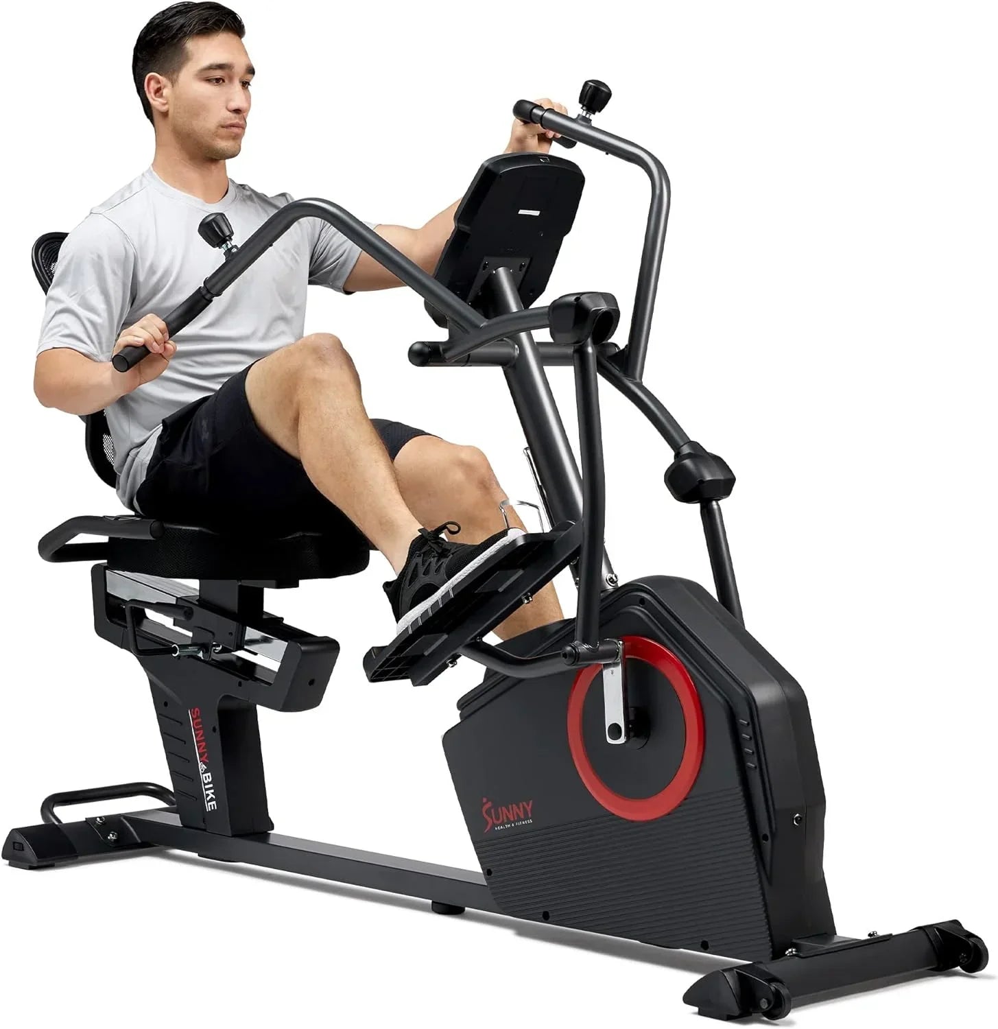 Health & Fitness Electromagnetic Recumbent Cross Trainer Exercise Elliptical Bike w/Arm Exercisers - Product image 1